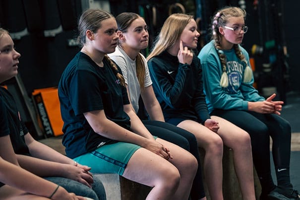 Young girls on the training