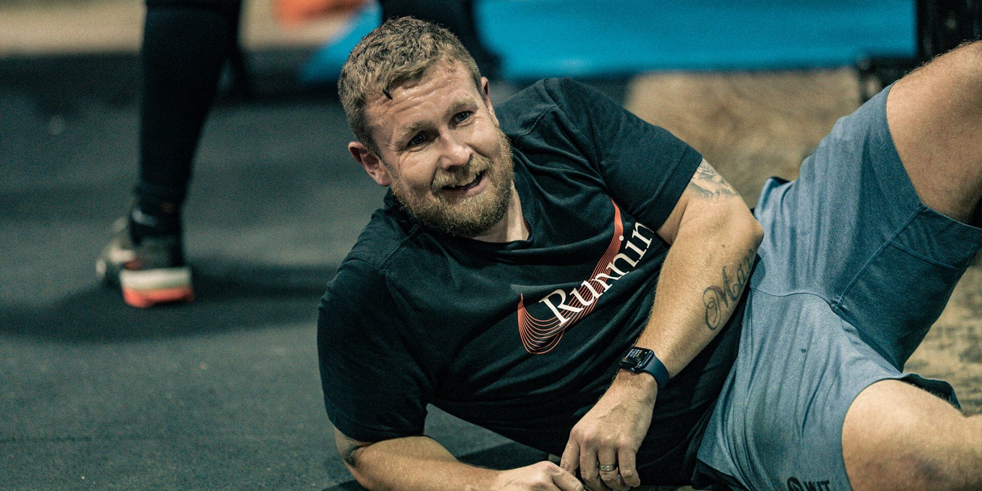 Man tired from the training